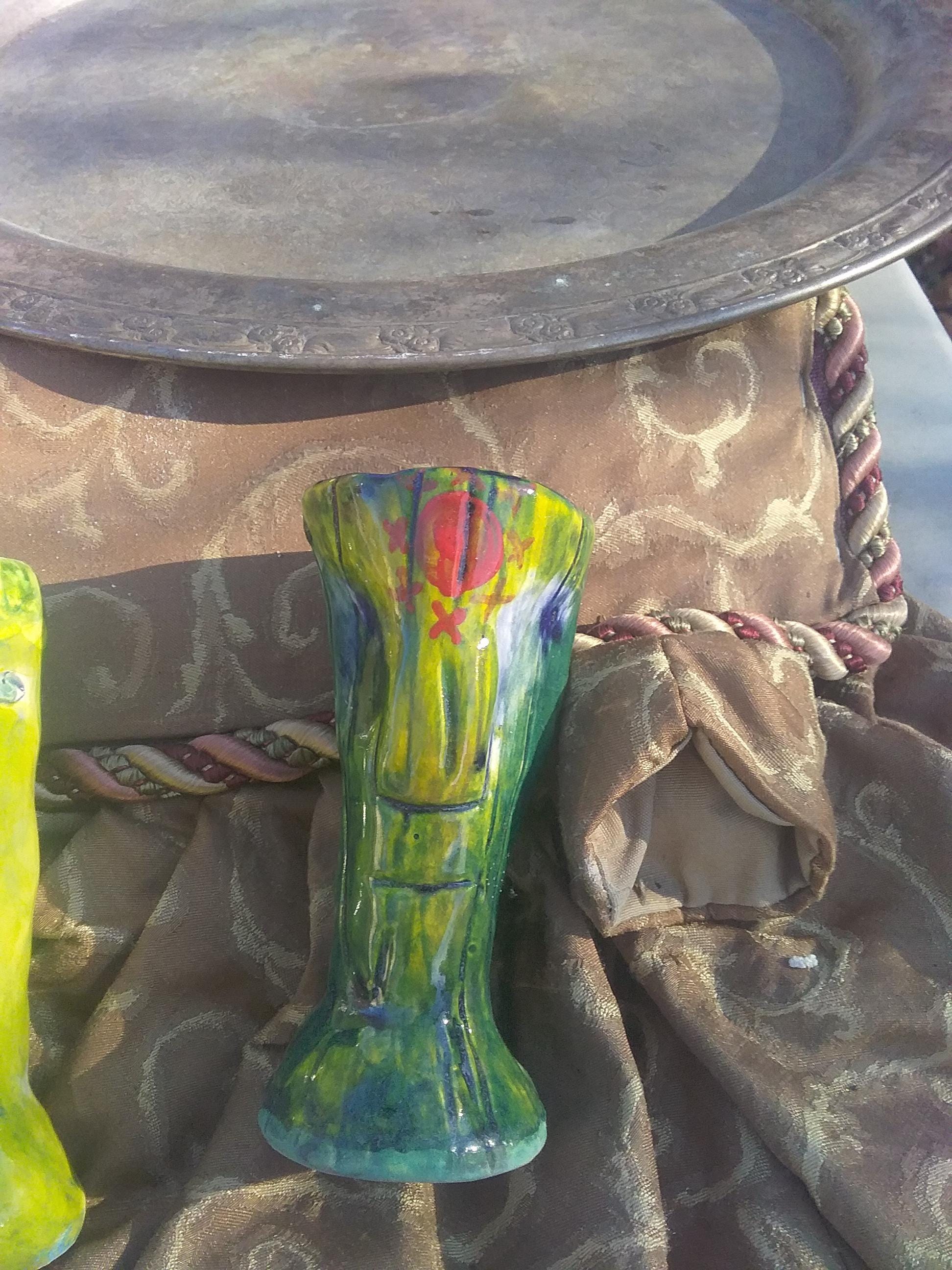 Norbert Greenwood-White Hand Carved & Glazed Mini Vases (etsy image id: 6437367558)