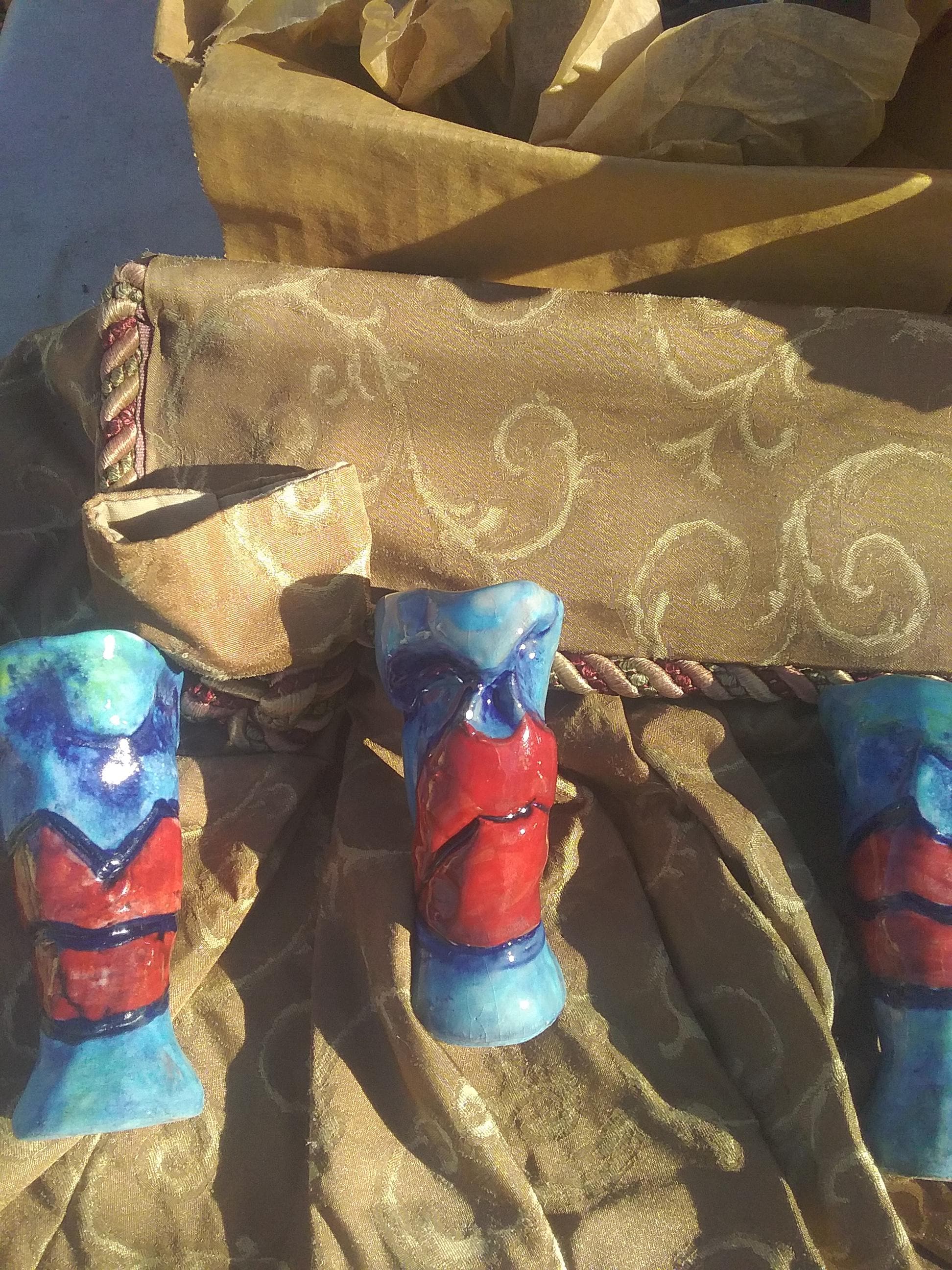 Norbert Greenwood-White Hand Carved & Glazed Mini Vases (etsy image id: 6437367626)