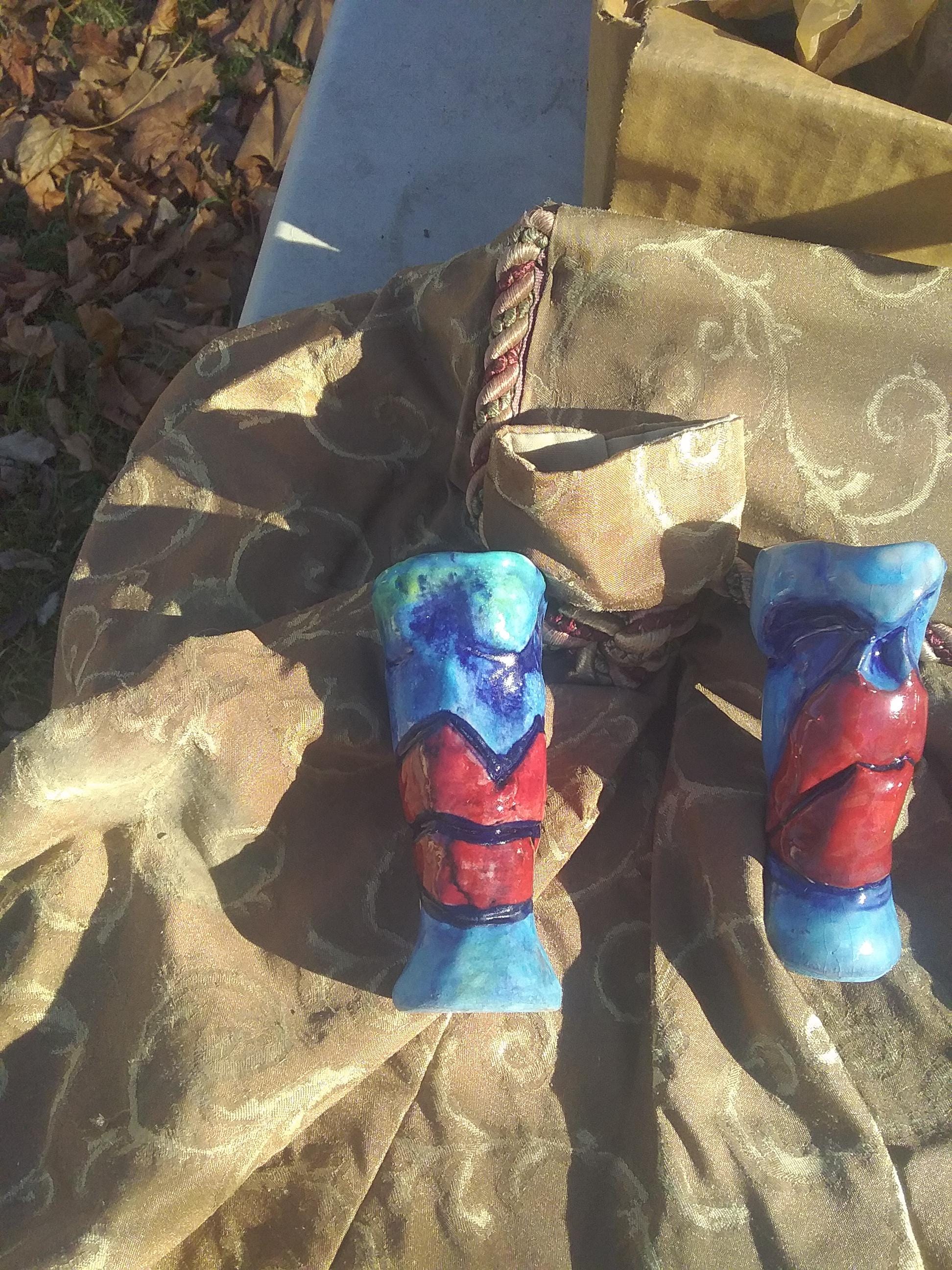 Norbert Greenwood-White Hand Carved & Glazed Mini Vases (etsy image id: 6437367636)