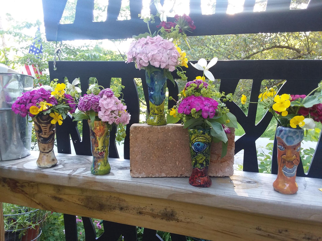 Norbert Greenwood-White Hand Carved & Glazed Mini Vases (etsy image id: 6437378638)