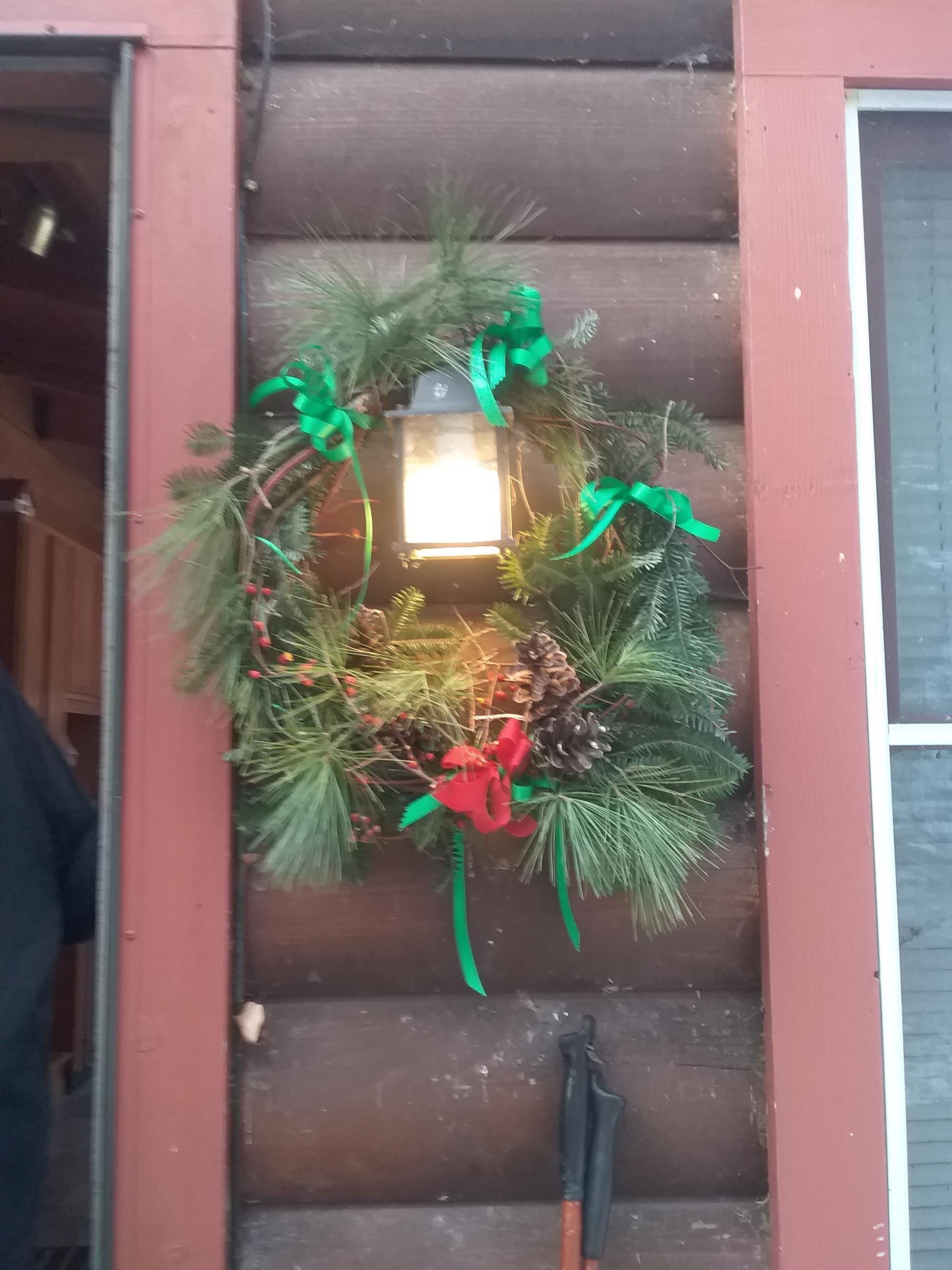 Handmade Vermont Greens Wreath, Natural Grapevine, Bittersweet, Red Dogwood (etsy image id: 6474344364)