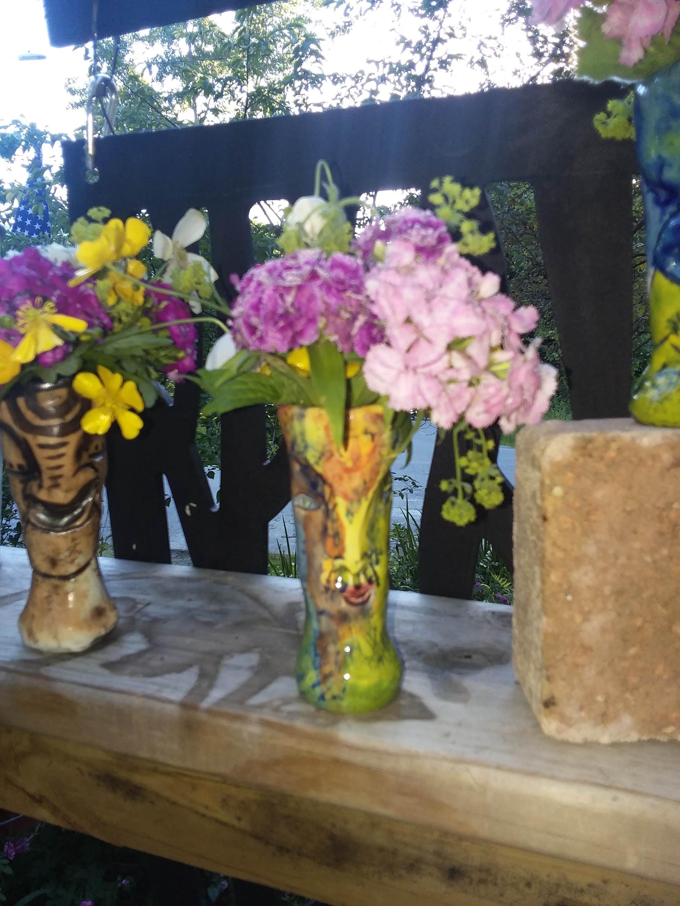 Norbert Greenwood-White Hand Carved & Glazed Mini Vases (etsy image id: 6485480567)