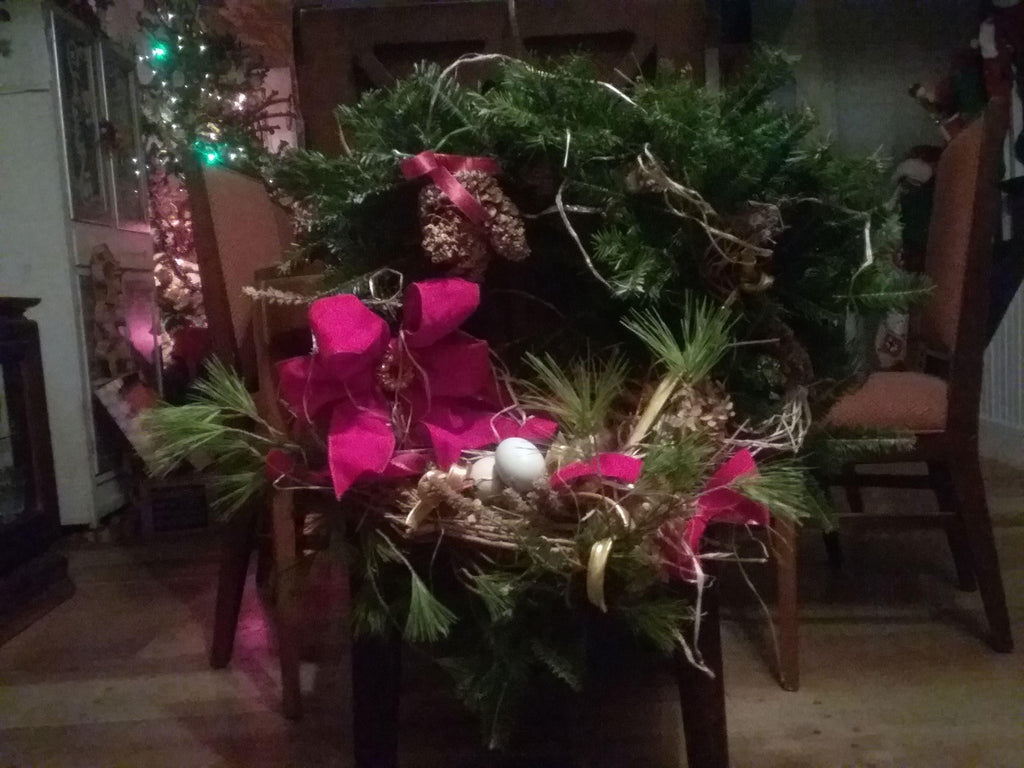 Handmade Vermont Greens Wreath, Natural Grapevine, Bittersweet, Red Dogwood (etsy image id: 7677523778)