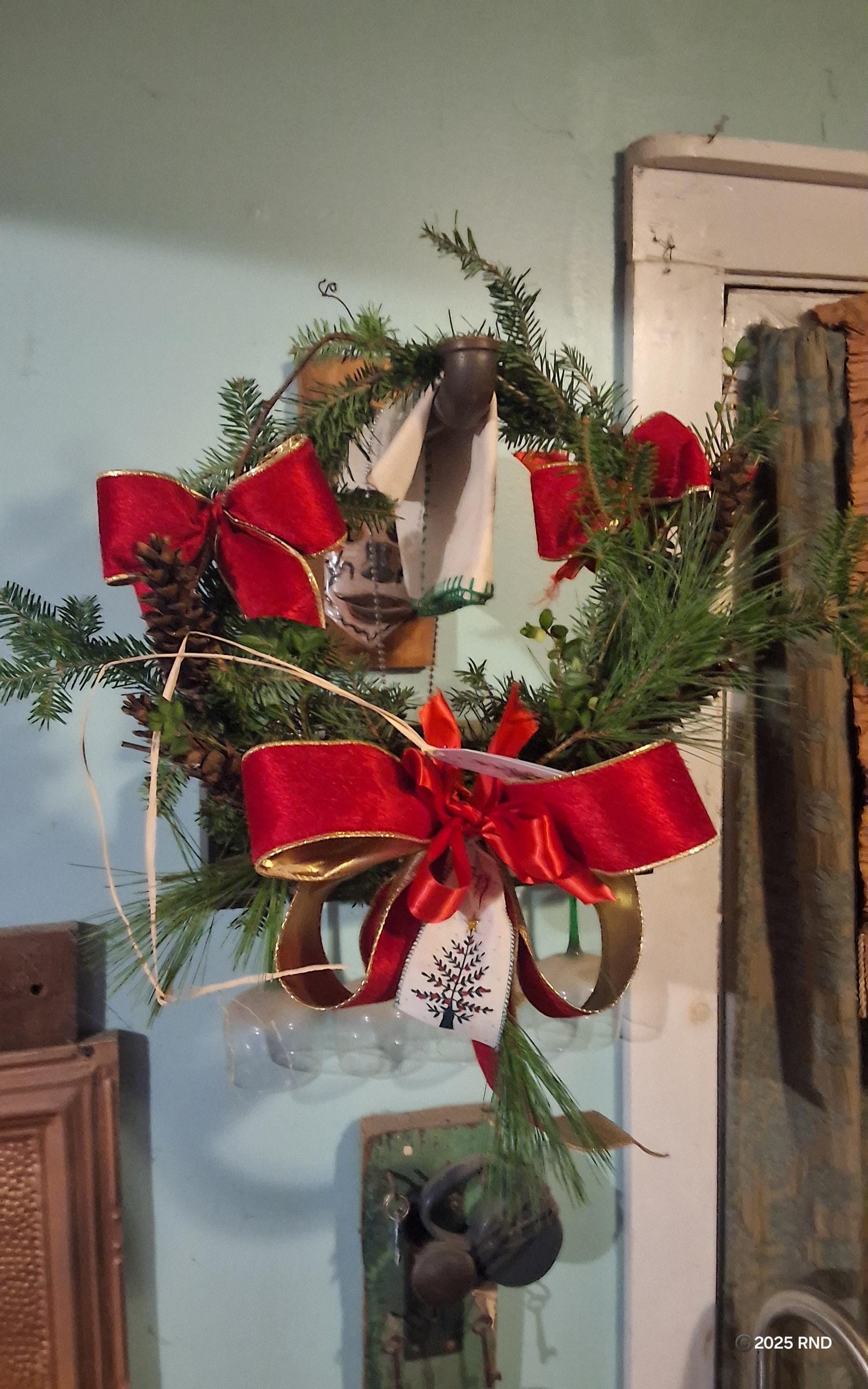 Handmade Vermont Greens Wreath, Natural Grapevine, Bittersweet, Red Dogwood (etsy image id: 7677523952)